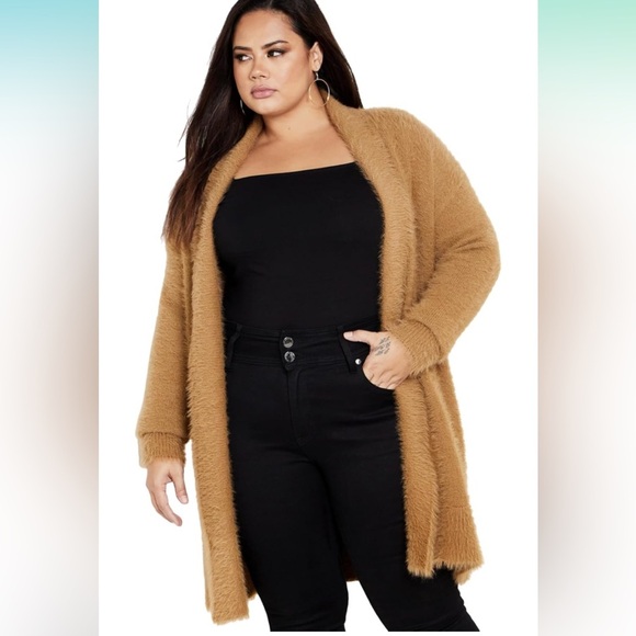 City Chic Women's Apparel Women's Citychic Plus Size Cardi Fluffy - Picture 1 of 13